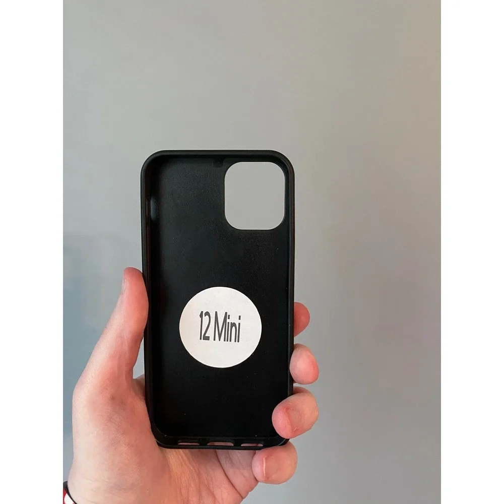 iPhone 12 Mini Case Unisex Small Multicolor Citrus Fruit Print Black Bumper